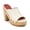 Beige, variant on YDN Women's Open Round Toe Platform Mules Slides Chunky Block High Heels with Rivet Studded Slip On Comfy Sandals Dressy Casual Party Shoes Size 7 Black