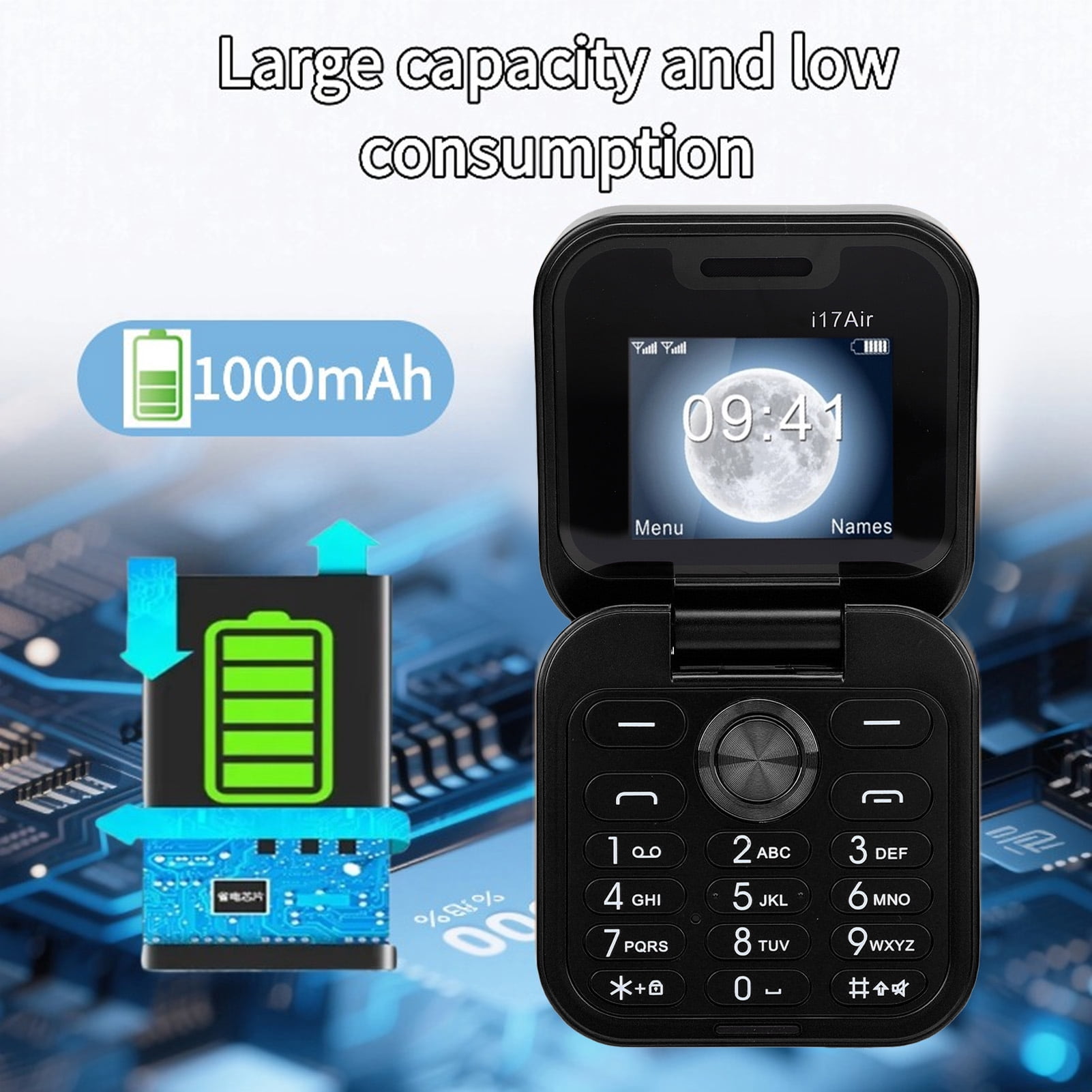 Xirurus Unlocked Flip Phone i17 Air Dual SIM 2G Mobile Phone with
