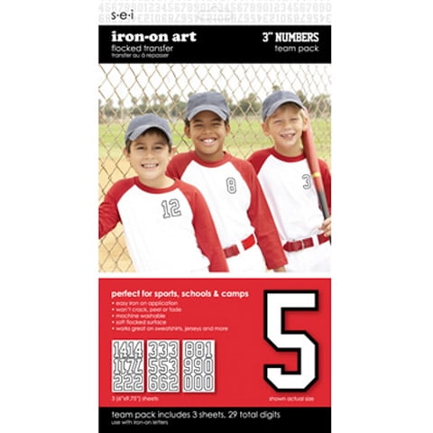 Athletic Numbers Iron-On Art - 3 inches 