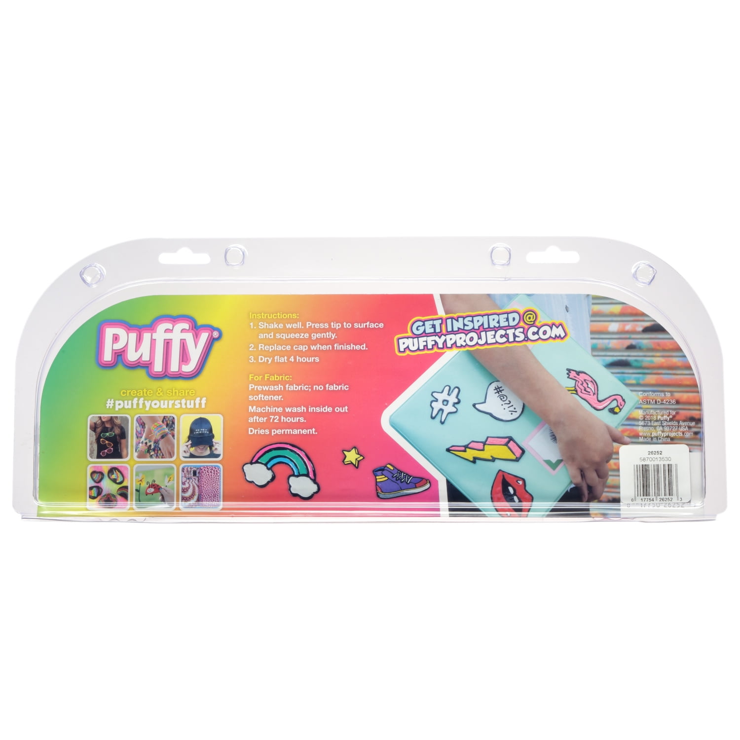 Puffy 1 fl oz 3D Paint Value Pack 12 Color Glow, Multi-Surface