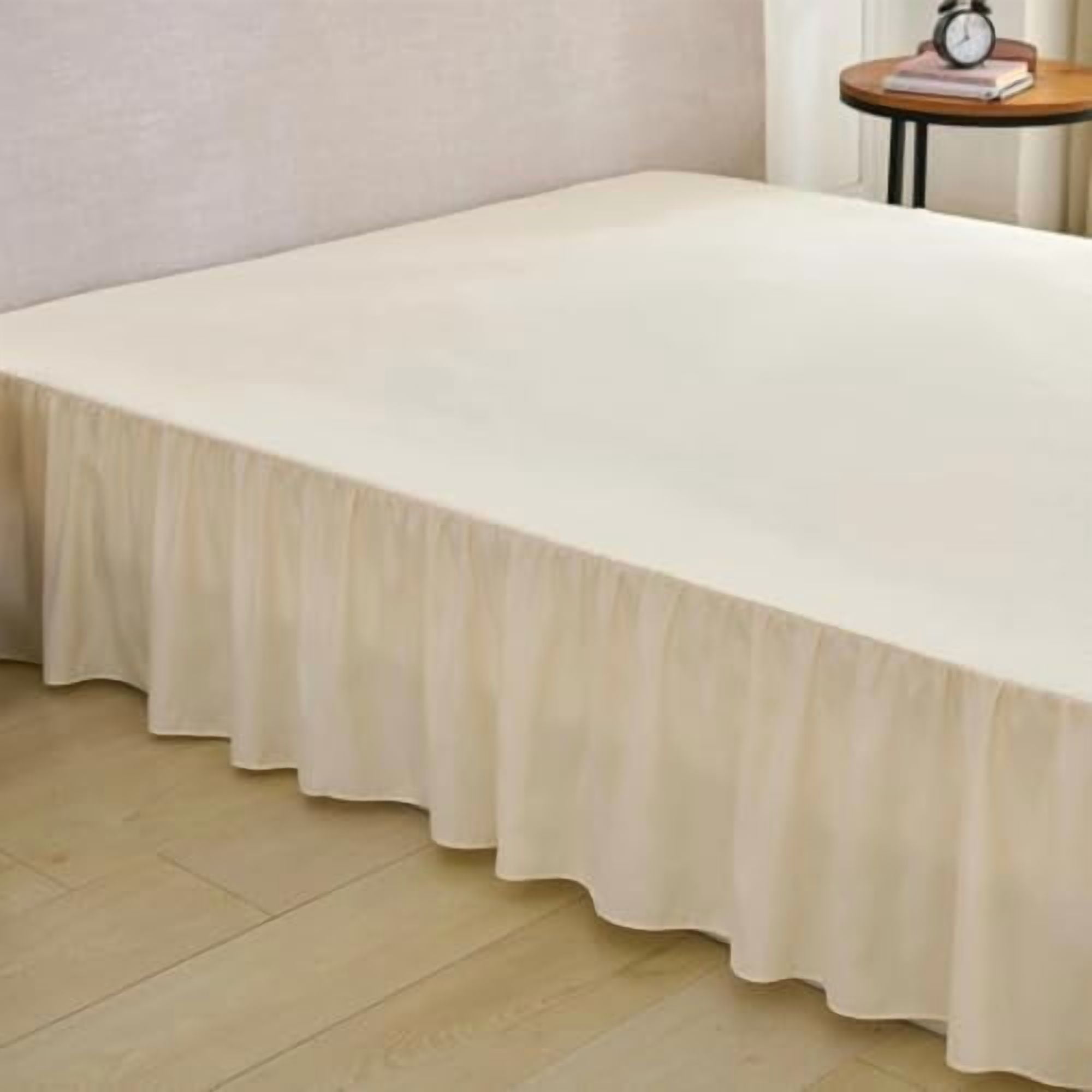 Bed Skirt Queen Size Ruffled Bed Skirt with Split Corners, Queen Bed Skirts 12 Inch Drop, Queen Size Bed Skirting with Platform, 12'' Queen, Beige