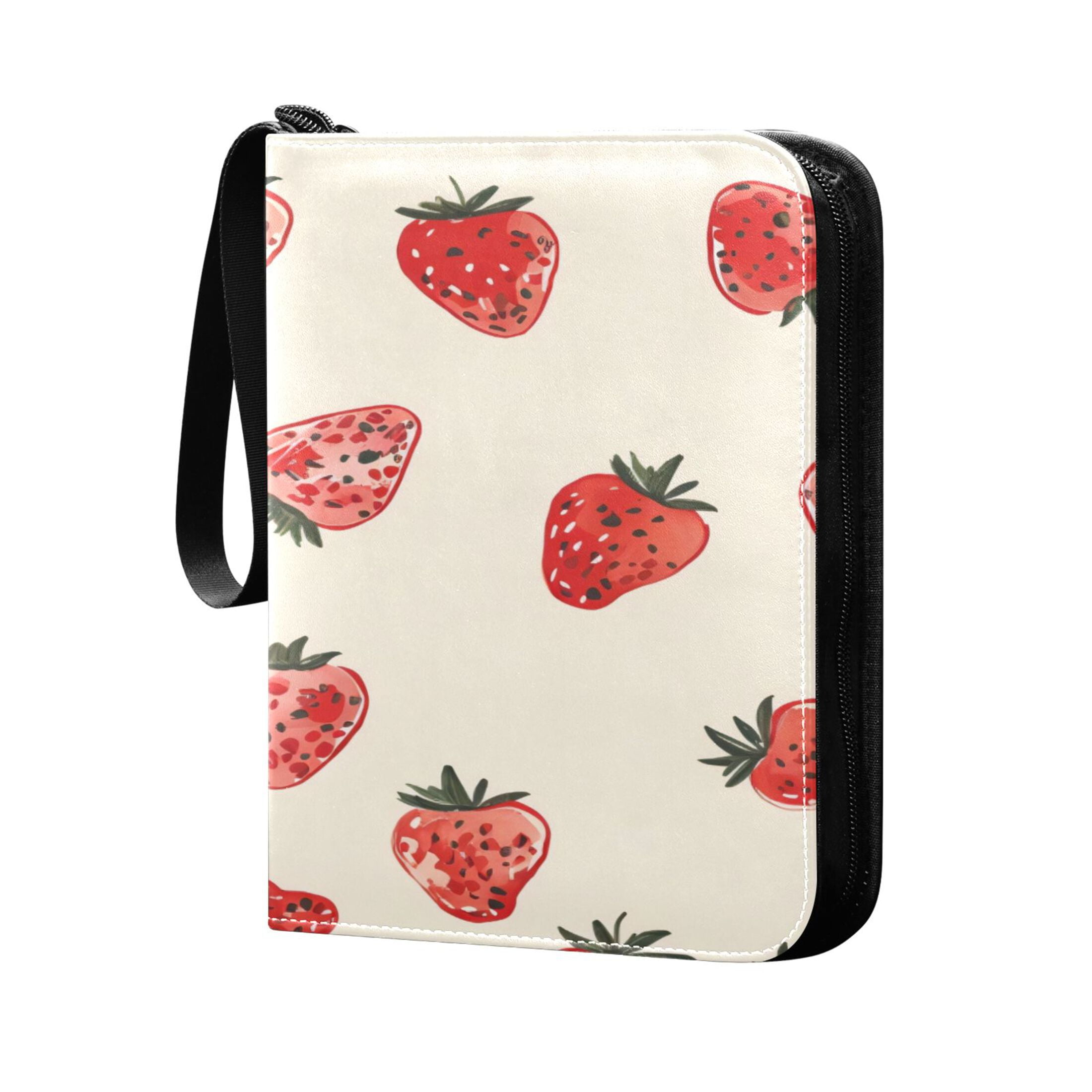 Game Card Storage Bag Collectible Trading Card Albums The 4-Pocket Card Binder With 50-Page Sleeve Can Hold 400 Game Cards Small Strawberry