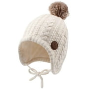 Winter Baby Boys Hat Velvet Lining Toddler Kids Beanie Earflap Warm Baby Hat For Girls With Pompom