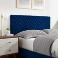 thumbnail image 4 of Modway Leah Chevron Tufted Performance Velvet Twin Platform Bed - Navy, 4 of 9