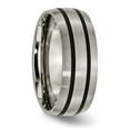 thumbnail image 2 of Auriga Fine Jewelry Titanium Enameled 8mm Satin Band for Men Size 7.5, 2 of 6