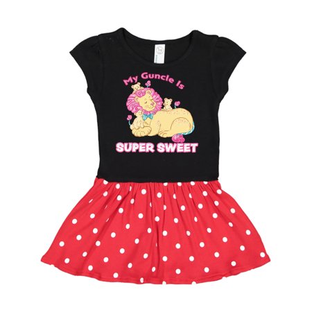 

Inktastic My Guncle Is Super Sweet Cotton Candy Lions with Pink Mane Gift Toddler Girl Dress