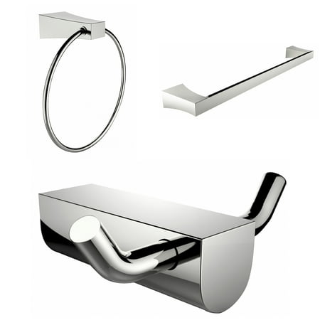 Modern Towel Ring With Single Rod Towel Rack And Robe Hook Accessory Set
