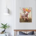 thumbnail image 3 of Nawypu Pig Pictures Canvas Wall Art - Farmhouse Wall Decor - funny Piggy and Pink Butterfly Painting - Farm Animal Poster Mural for Bedroom Bathroom and Kitchen Framed and Ready to Hang 16x20in, 3 of 4