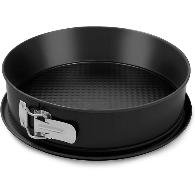 Molde desmontable, 28 cm, con bisagra y especial antifugas, en acero con doble capa de antiadherente, color negro