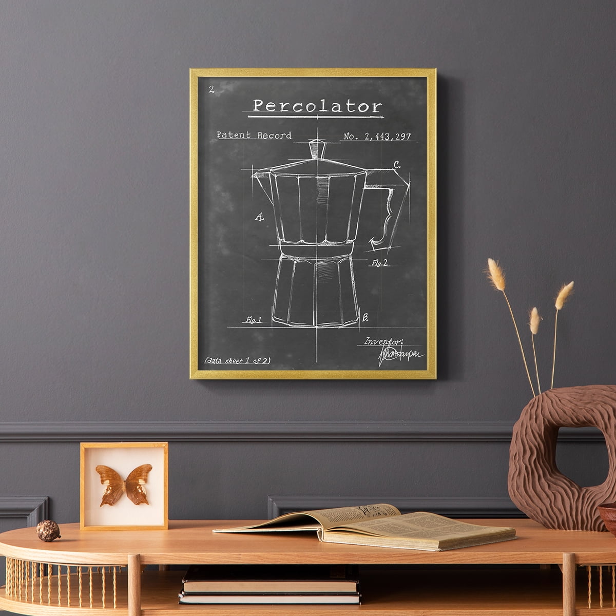 Morning Routine VI Framed Print in Gold Solid Wood Framed Print No Nail Hanging