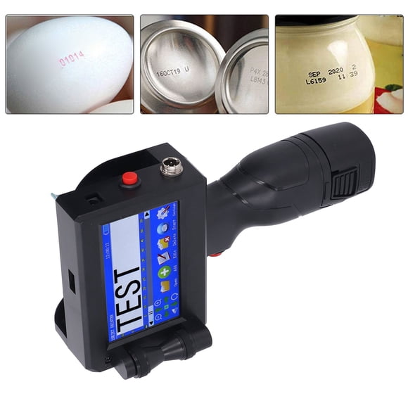 Handheld Inkjet Printer,2 12.7mm Height Adjustable Handheld Inkjet Printer,4.3 Inch Touchscreen Connection Portable Inkjet Printer with Cartridge