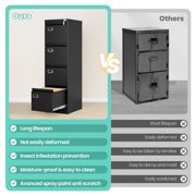 STANI 4 Drawer Black File Cabinet with Lock, Vertical Filing Cabinets for Home Office, Metal Locking Office File Storage Cabinets with Drawers for Legal/A4