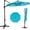 Blue, variant on 10FT Outdoor Cantilever Umbrella Patio Umbrella Solar LED with Base Included, 360-Degree Rotation