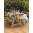 thumbnail image 3 of Outdoor Tablecloth with Umbrella Hole for Patio/Picnic/Party/Camping, Summer Sunflowers Waterproof Table Cloth Rectangle Table Cover Washable, Rustic Floral Fence Butterflies Blue Sky (52"x 70"), 3 of 9