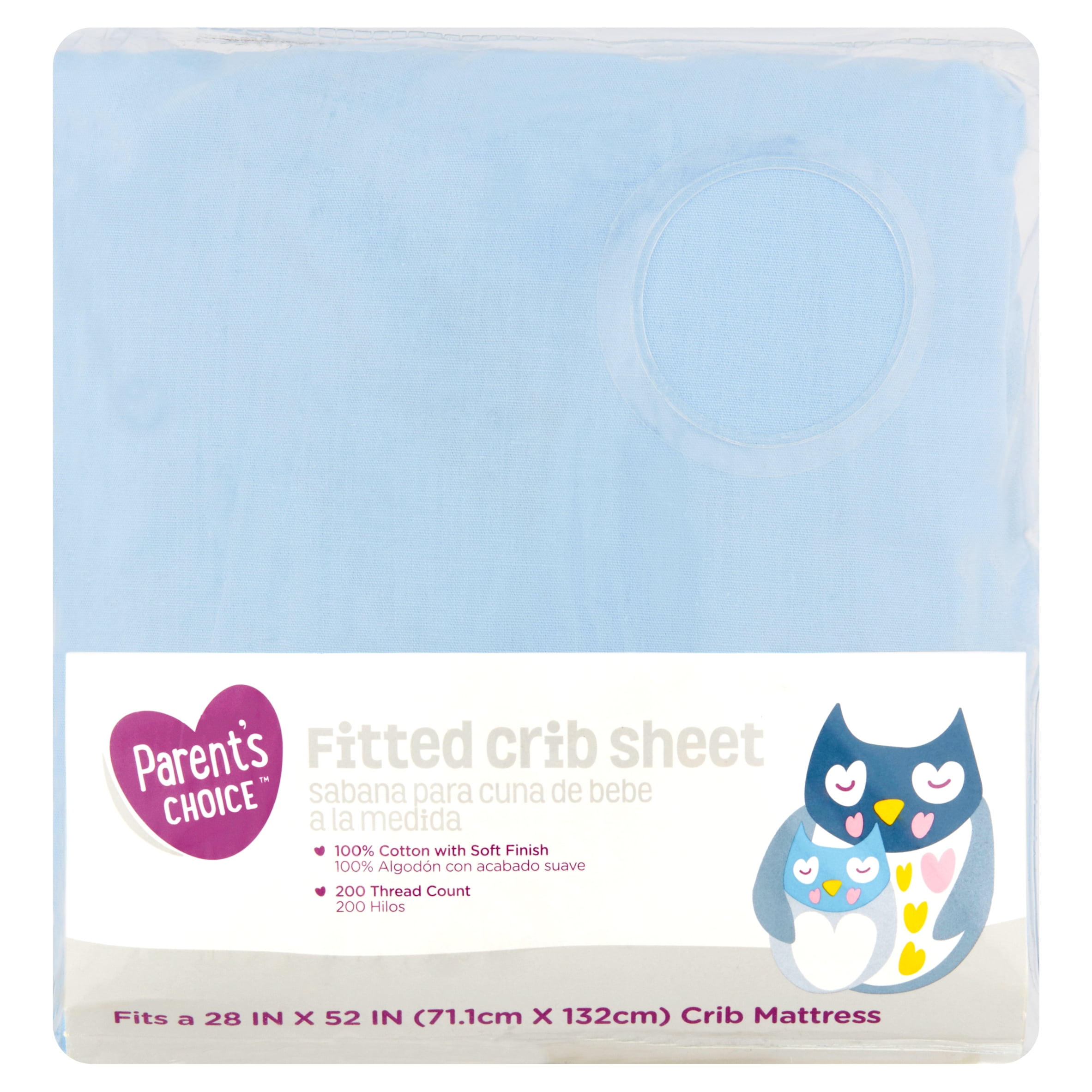Parent's Choice Fitted Crib Sheet, Blue - Walmart.com
