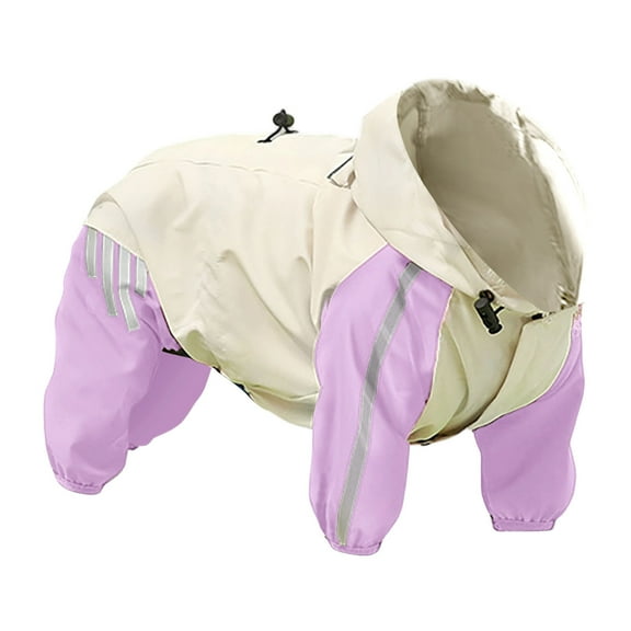 High Visibility Dog Raincoat with Hood for Medium Breed Puppies Lightweight Outdoor Pet Wear for Rainy and Snowy Conditions