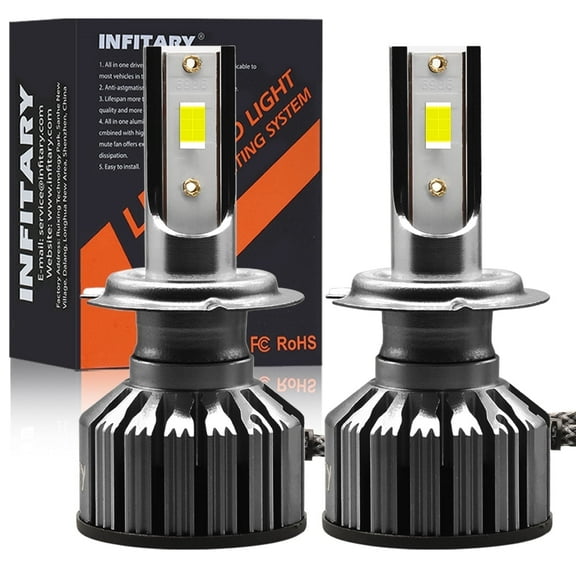 Infitary H7 LED Mini Headlight Bulb for Vehicle , 2pieces