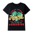 thumbnail image 5 of HILEELANG Kids Boys T-Shirts 3 Pack, 100% Cotton Short Sleeve Te for 6-12Y, Vintage Hawaii Surf & Music Theme Summer Tops for Teen Boys, 5 of 10