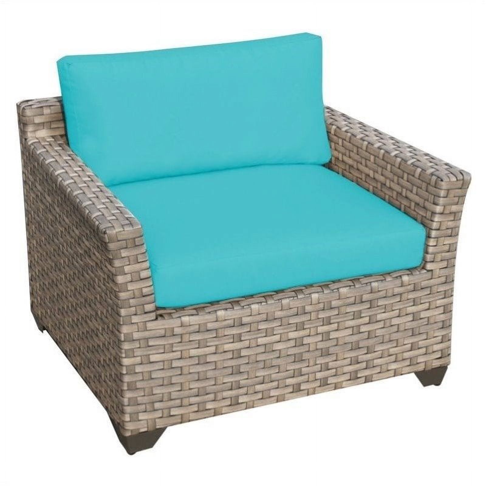 3 Piece Patio Furniture Set with Wickered Set of 2 Arm Chairs and Coffee Table in Summer Fog - image 3 of 4