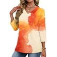 thumbnail image 6 of Summer Blouses for Women,3/4 Length Sleeve Womens Tops V Neck Three Quarter T Shirts Spring 2026 Dressy Casual Blouses, 6 of 8