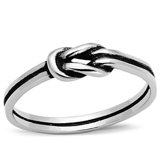 Alamode TK1239-8 Femmes Haute Poli Bague en Acier Inoxydable Sans Pierre en Aucune Pierre - Taille 8