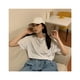thumbnail image 4 of Camiseta de manga corta de moda para mujer, cómoda y transpirable, con estampado de letras, camiseta femenina blanca L, 4 of 12