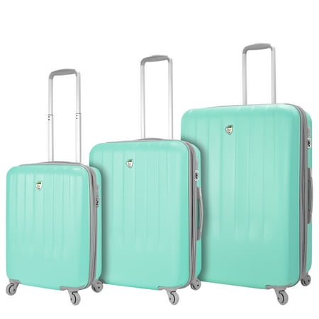 Leather Italian Genuine Luggage Set - Mia Toro ITALY Mozzafiato Hardside Spinner Luggage 3PC Set