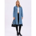 thumbnail image 3 of DARING DIVA Womens Fall Curved Hem Button Down Midi Denim Dress 2XL Light Blue, 3 of 7