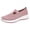 Pink, variant on Rokment Women's Comfortable Memory Foam Orthopedic Wedge Walking Shoes Spring Fall Casual Knitted Platform Low Heel Slip-On Nursing Tennis Driving Sneakers with Arch Support Black Size 6