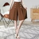 thumbnail image 3 of Pantalones culottes recortados para mujer, cómodos, finos, versátiles, a la moda, sueltos, pantalones de pierna ancha Color L jinwen Culottes recortados, 3 of 8