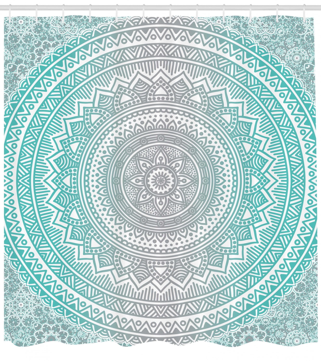 aqua and coral shower curtain