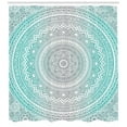 thumbnail image 3 of Ambesonne Grey and Aqua Shower Curtain, Tribe Mandala, 69"Wx84"L, Aqua Grey, 3 of 3