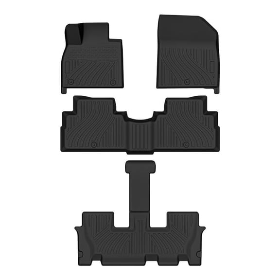 Auxko All Weather Floor Mats Fit for Hyundai Palisade 7&8 Seat 2020-2024 2025 TPE Rubber Liners Palisade Accessories Set All Season Guard Odorless Anti-Slip Floor Mats
