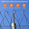 thumbnail image 6 of DSstyles Wires, 250FT/500FT Barbed Wire, 50FT Per Roll Wire Fencing Fence, Barbed Wire Galvanized Steel Wire for Garden, Fence, 6 of 8