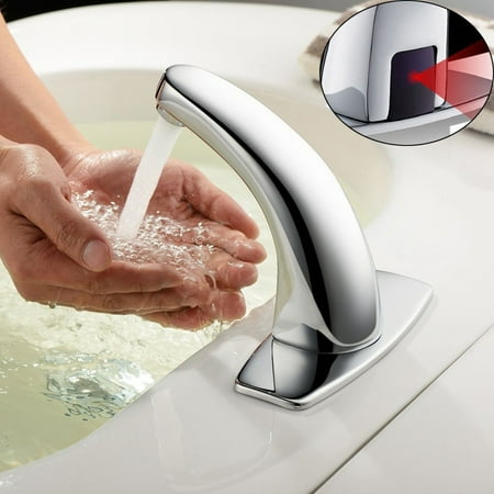 - Automatic Sink Mixers Sensor Tap Hands Free Infrared Water Bathroom Basin Faucet
