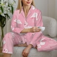 thumbnail image 4 of Goofa Pink Flamingos and Flowers Printed Women’s 2 Piece Pajama Set Super,Pajamas Women's Long Sleeve Sleepwear Soft Button Down Loungewear Pjs Lounge Set Nightwear-XX-Large, 4 of 9