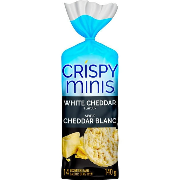 Quaker Crispy Minis White Cheddar Flavour Large Brown Rice Cakes, 140g