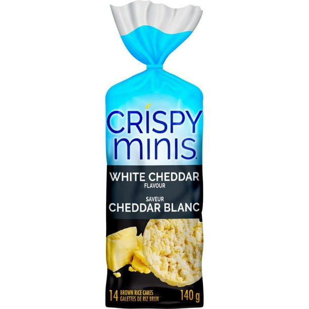 Quaker Crispy Minis Galettes de riz brun Saveur Cheddar Blanc 140g