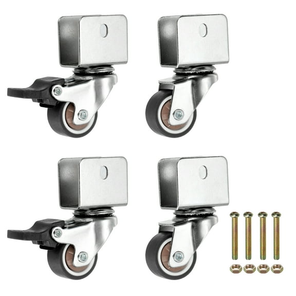 Uxcell Caster Wheels Swivel Casters with U Bracket for Furniture Office Chairs Carts with 0.7" U Bracket 0.7"