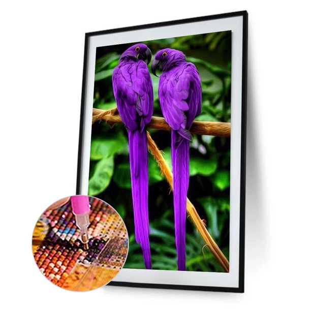 Cuadros Decorativos 5D bricolaje completo taladro diamante pintura púrpura loros punto de cruz bordado Sywqhk Nuevos Originales
