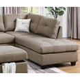 thumbnail image 6 of Mocha Color Reversible L/R Sectional Sofa set Polyfiber Cushion Chaise Sofa Ottoman Couch Living Room, 6 of 7