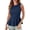 Navy, variant on Women Tank Tops Fashion Casual Sleeveless Round Neck Slim Fit Polyester Blouse For Daily Wear Workout and Street Summer