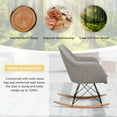 thumbnail image 3 of Topbuy Modern Fabric Rocking Armchair Accent Chair Recliner for Bedroom Living Room Grey, 3 of 9