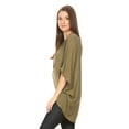 thumbnail image 3 of Women's Solid Casual Chiffon loose Kimono Sleeve Open Front Cardigan Capes, 3 of 4