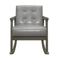 thumbnail image 3 of Lexicon Auden Mid-Century Wood & Faux Leather Rocking Chair in Light Gray, 3 of 7