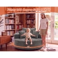 thumbnail image 2 of Newest 55" Oversized Round Swivel Chair, 360° Rotating Chenille Accent Chair for Living Room & Bedroom, Gray, 2 of 11