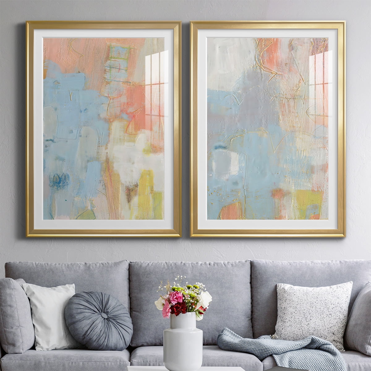 Wexford Home Cully I Premium Framed Print, 30.5" x 42.5" - Ready to Hang, Gold (Set of 2)