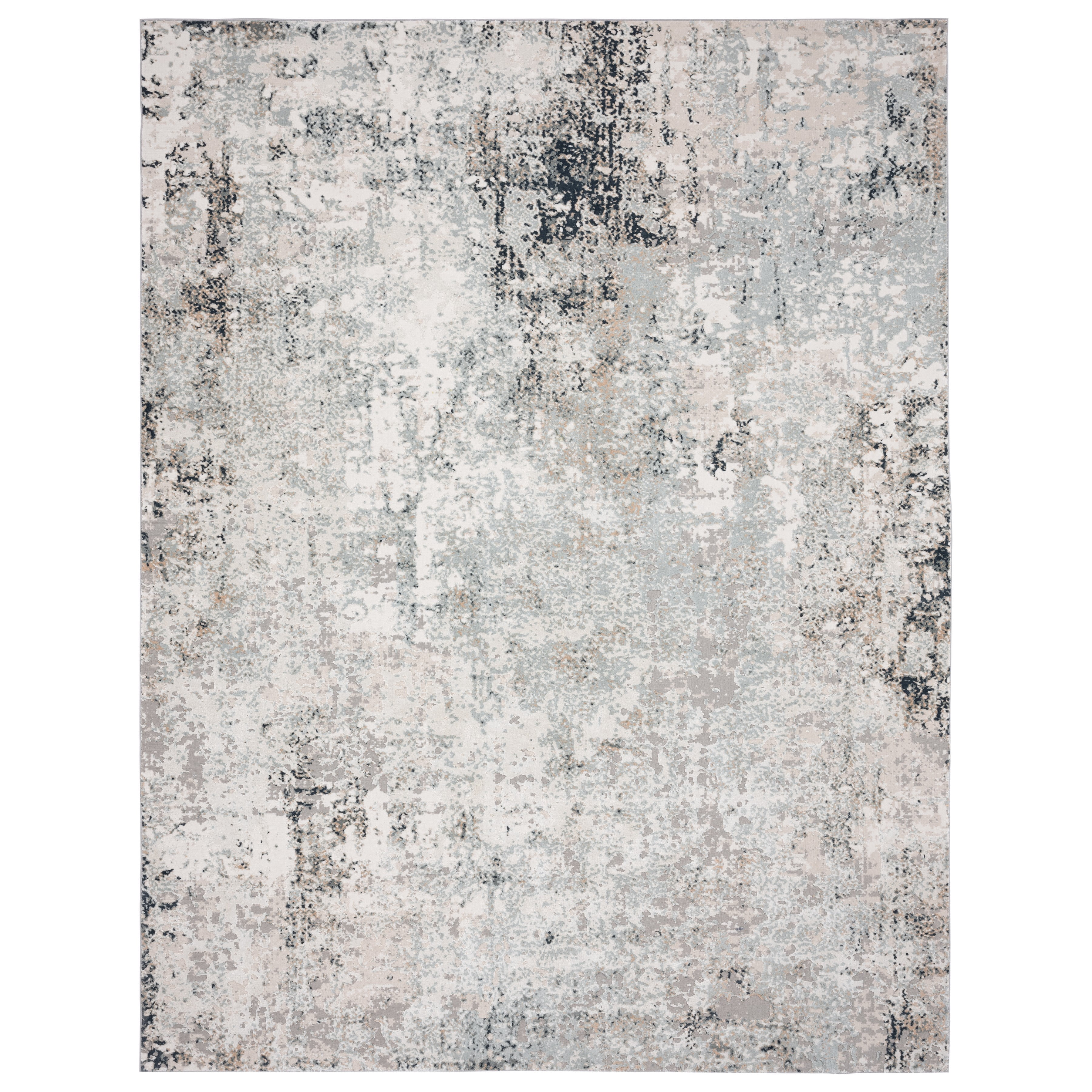 Ox Bay Silas 4' x 6' Gray/Cream Geometric Trellis Indoor Area Rug, Polyester, Durable and Easy Care