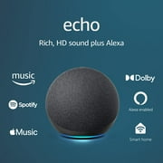 The Echo (4th Gen) | With Premium Sound, Smart Home Hub, and Alexa | Charcoal