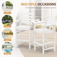 thumbnail image 6 of RIAFUN HDPE Height Bar Stools Set of 2 with Removable Connecting Table, Weather Resistant Outdoor Tall Adirondack Chairs with Umbrella Hole for Patio, Poolside, Garden, White, 6 of 11